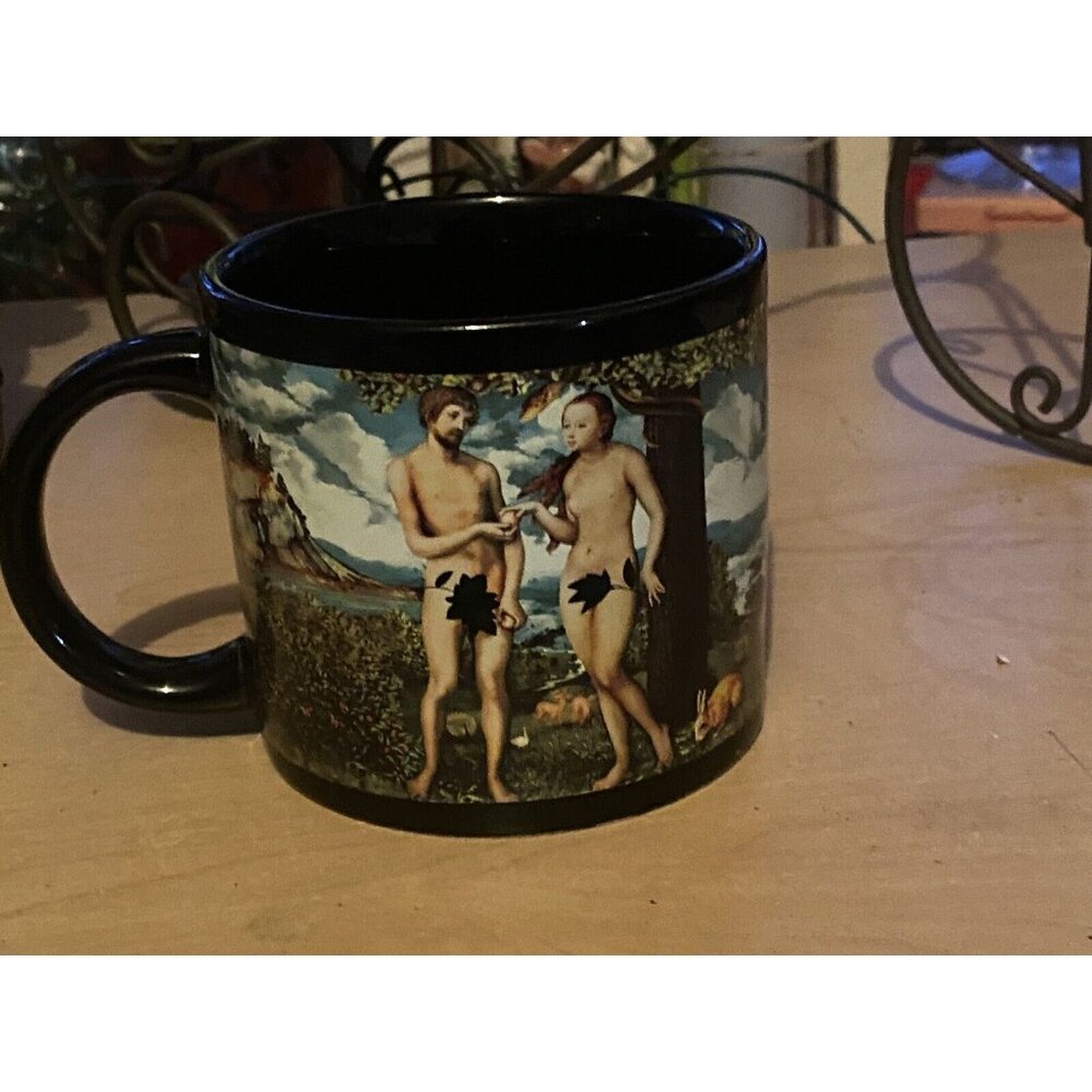 Adam And Eve Coffee Mug Black 2013 9 cm Tall x 9.5cm Wide